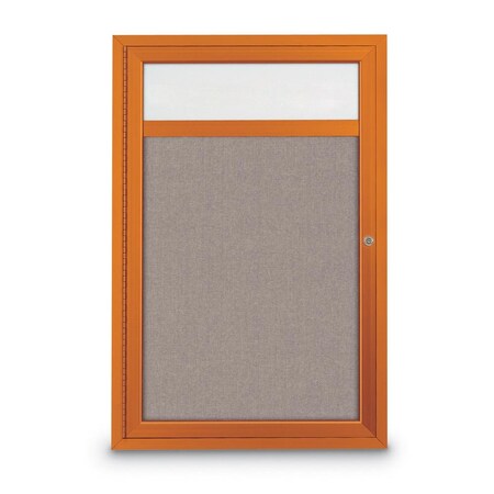 United Visual Products Slim Enclosed Corkboard, 30"x30", White Alum Frame/Surf UVEB3030-WHITE-SURF